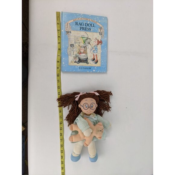 Vintage Ivy Cottage Violet Pickles Miss Biscuit Rag Doll with Teddy Bear 12” - Picture 9 of 10